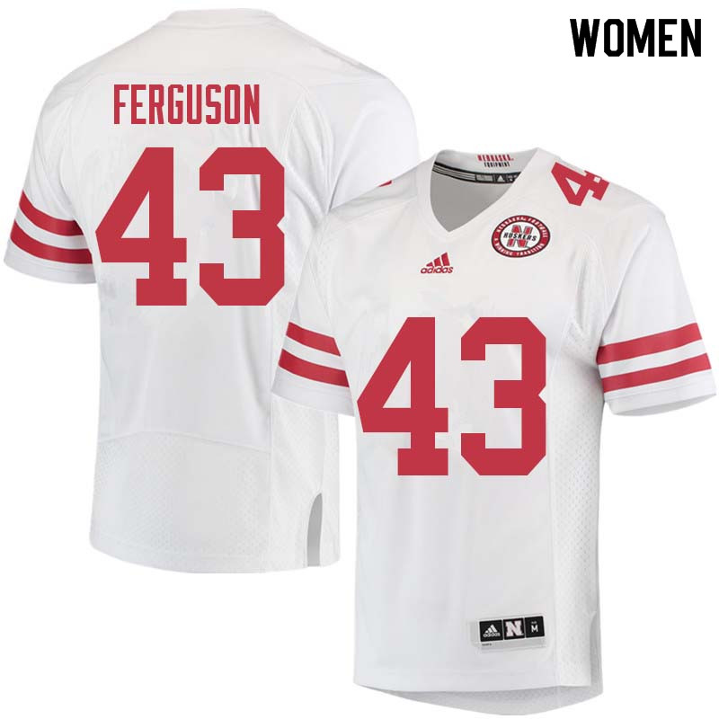 Women #43 Tyrin Ferguson Nebraska Cornhuskers College Football Jerseys Sale-White - Click Image to Close